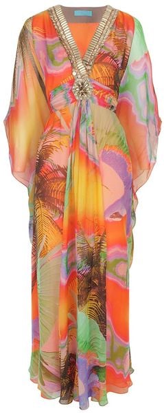 Matthew Williamson Tropical Mousseline Long Glamour Kaftan 