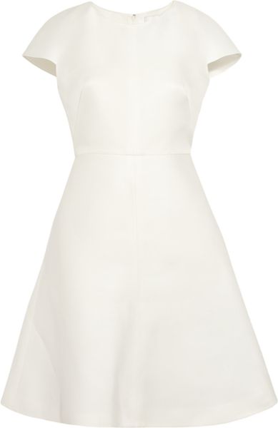 Valentino Silk-blend Gazar A-line Dress in White (ivory) | Lyst