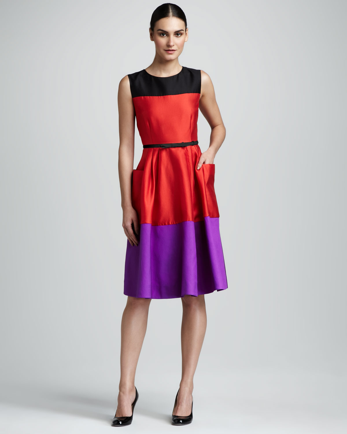 Lyst Kate Spade New York Zahara Colorblock Dress in Black