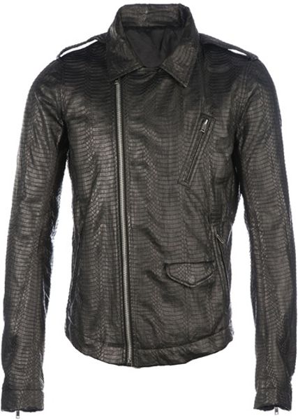 Rick Owens Snakeskin Jacket in Black for Men | Lyst