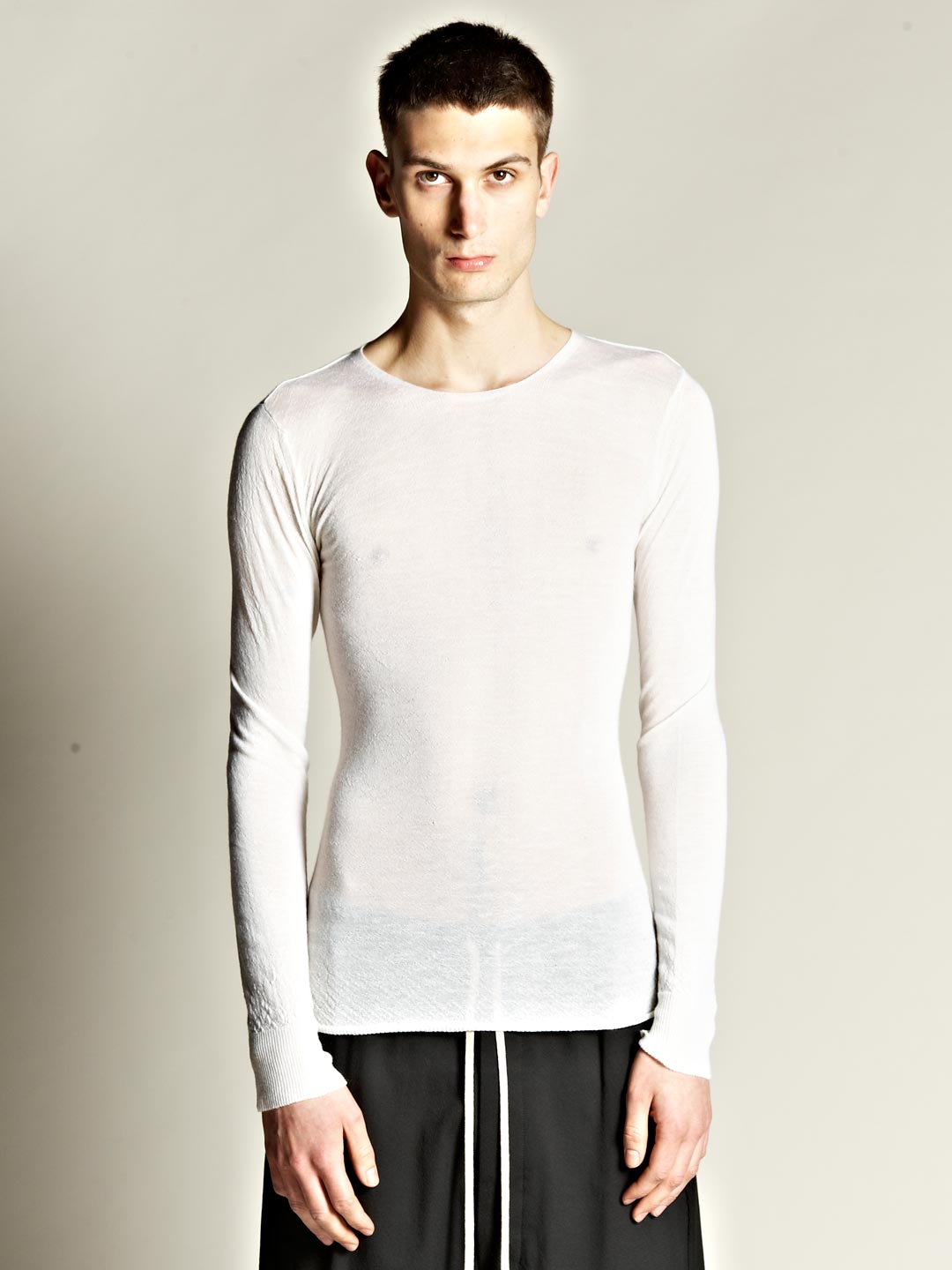 Lyst - Rick Owens Mens Cashmere Round Neck Sweater in Natural for Men
