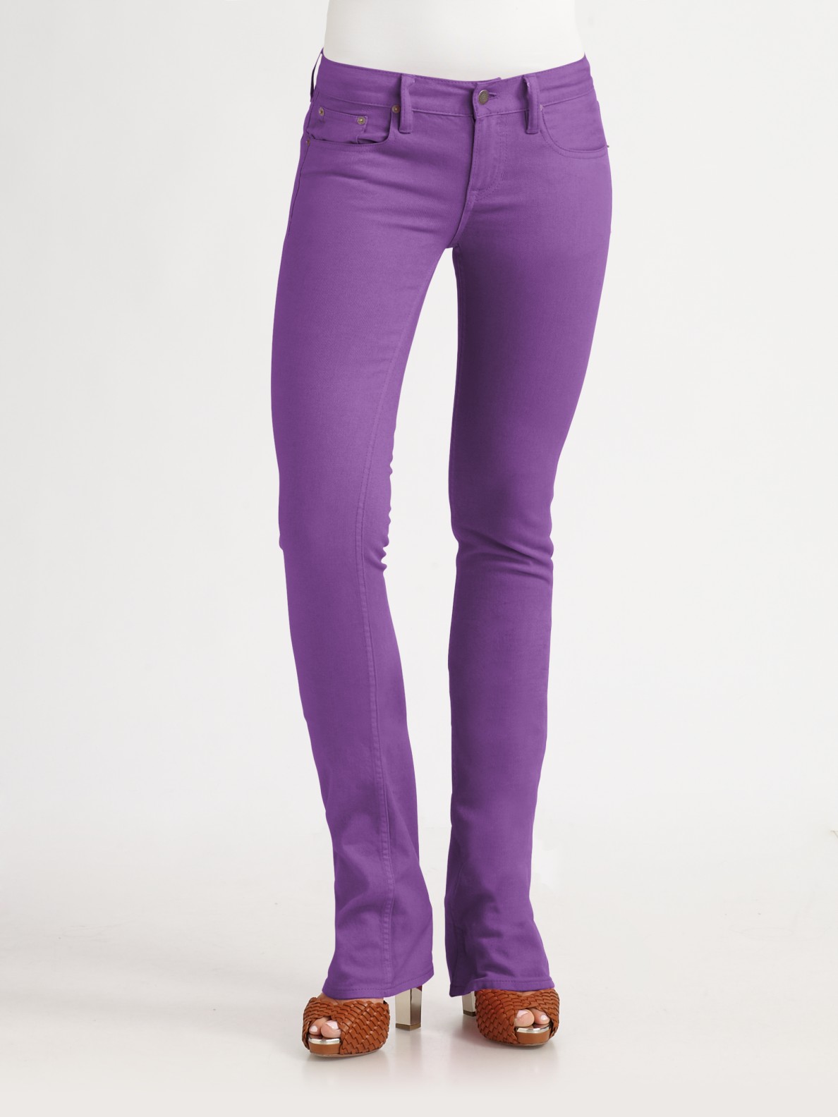 Lyst - Ralph Lauren Blue Label Stretch Slim Bootcut Jeans in Purple