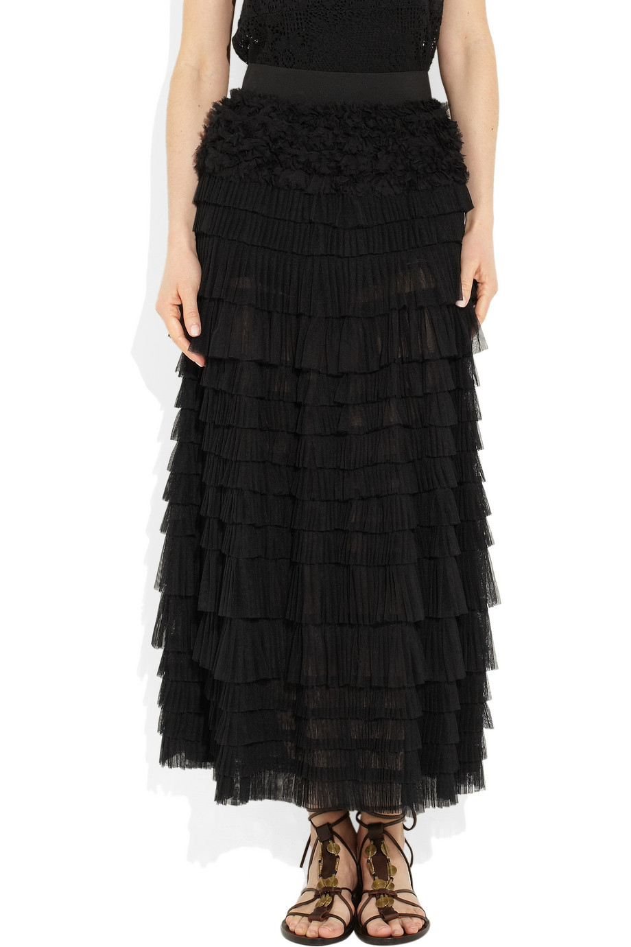 bcbg tulle maxi skirt