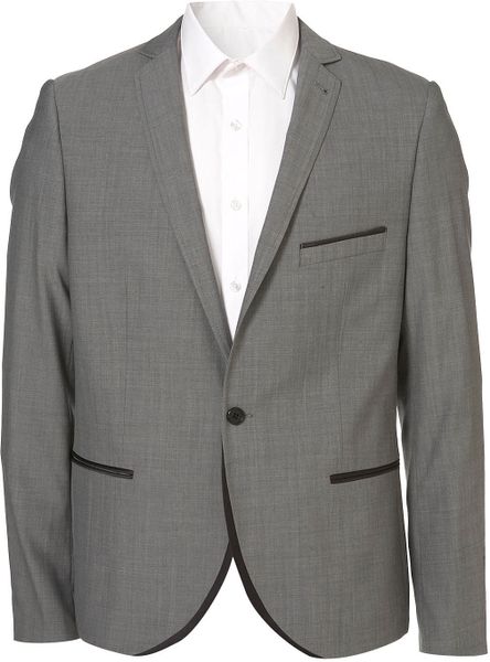 Topman Grey Bogart Skinny Suit Jacket in Gray for Men (grey) | Lyst