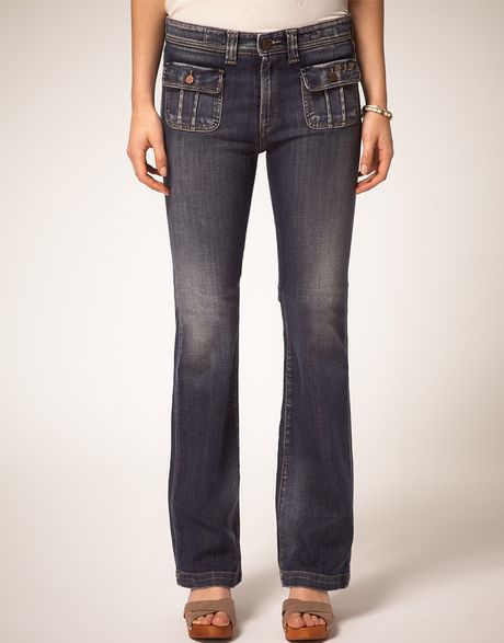 Pepe Jeans Pepe Jeans Flared Jeans with Front Pockets in Blue (midwash ...
