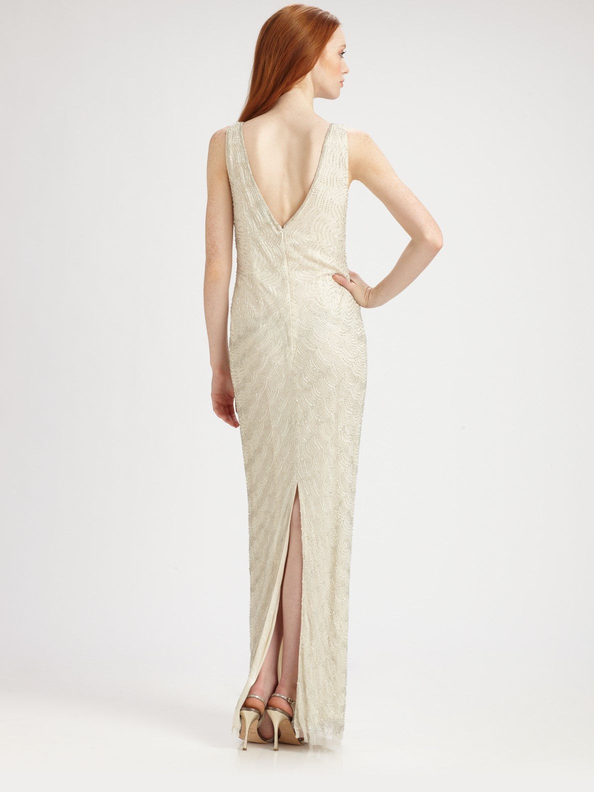 aidan mattox fully beaded gown