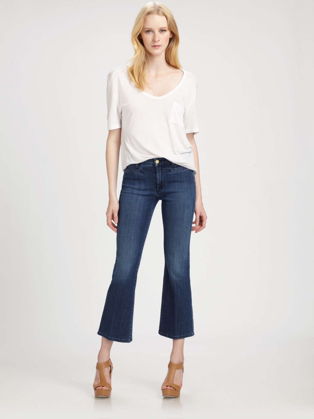 Womens cropped flare jeans