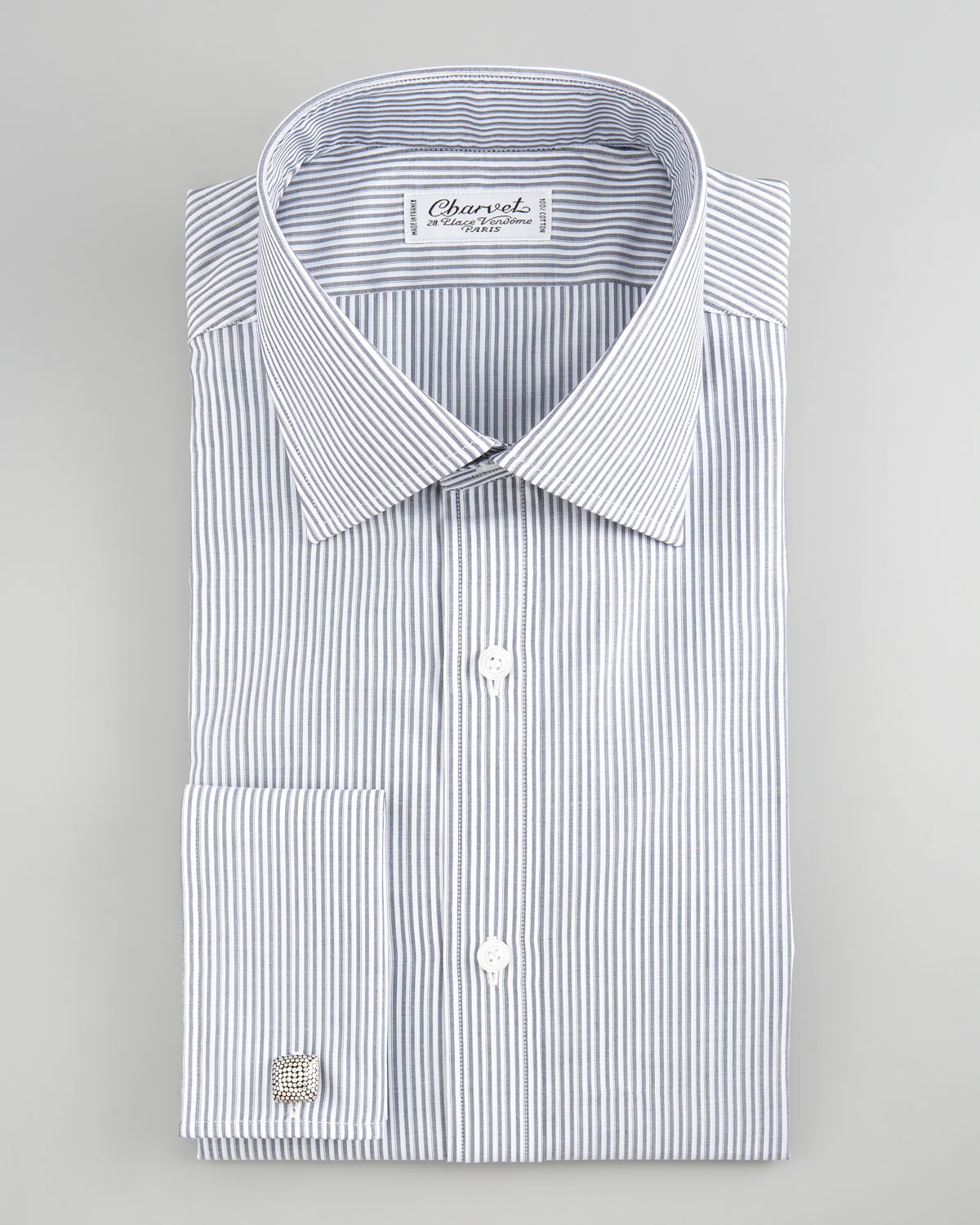 Charvet Striped French Cuff Dress Shirt in Gray for Men | Lyst