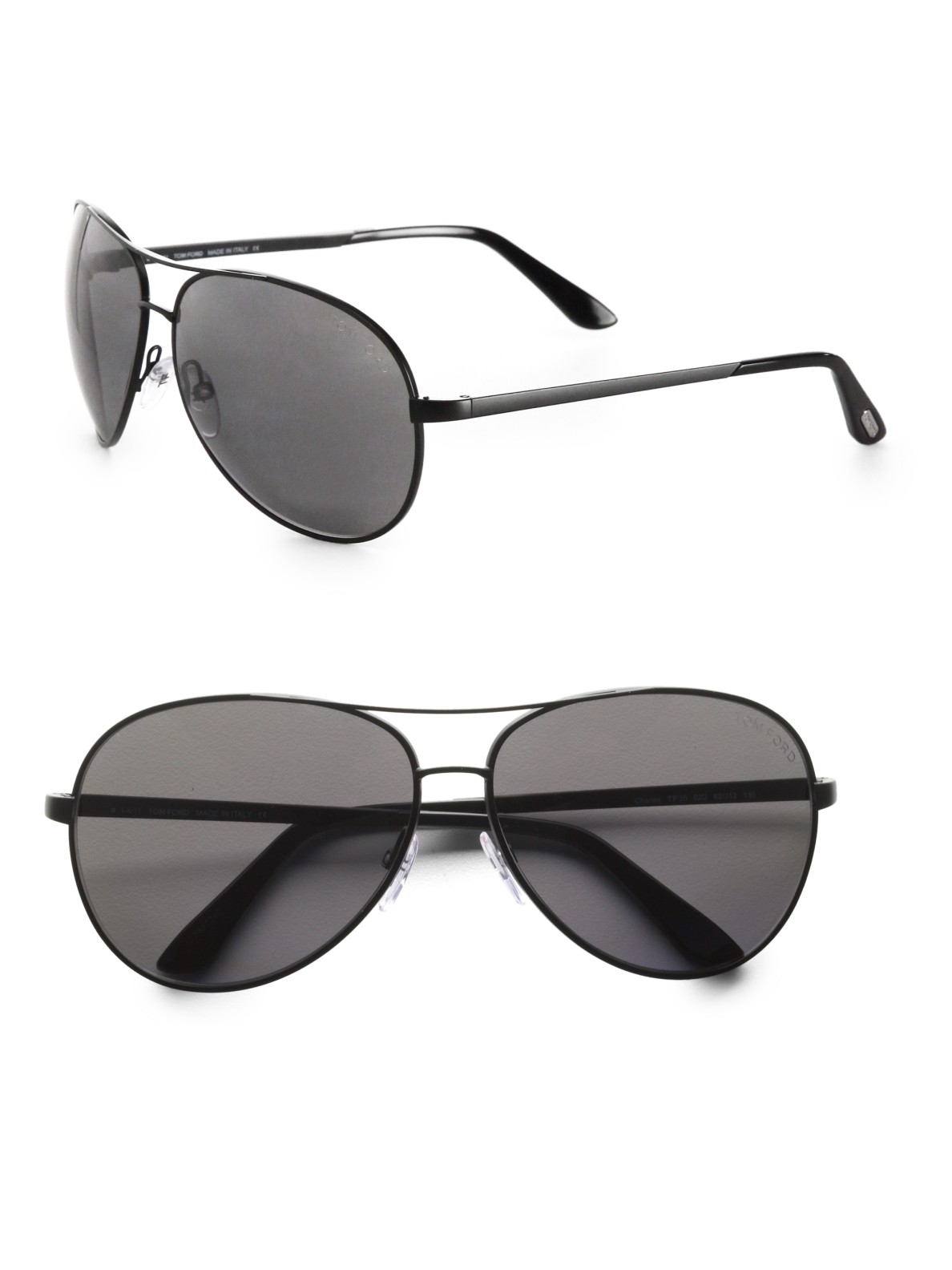 Tom Ford Metal Aviator Sunglasses in Black | Lyst