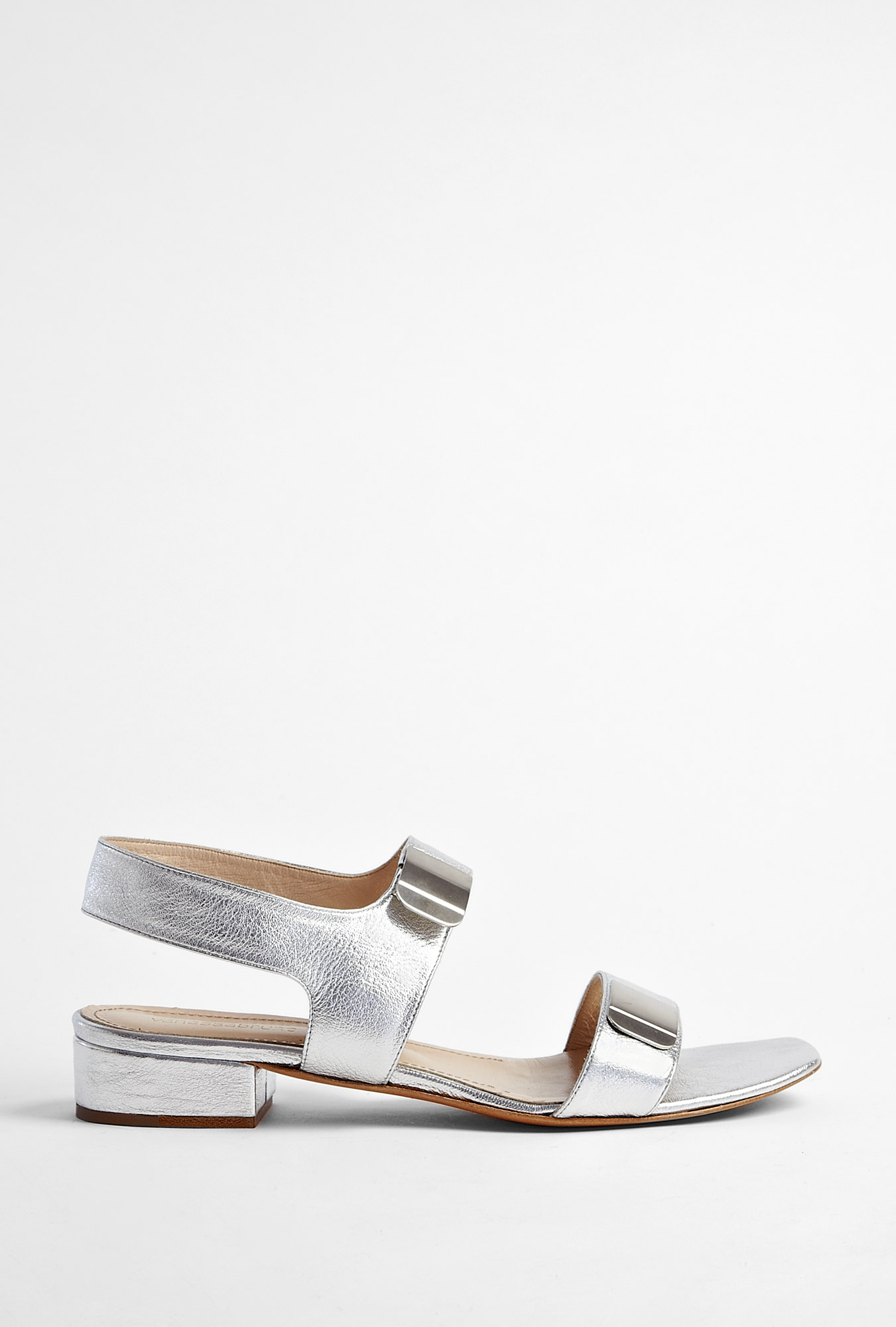 Vanessa Bruno Silver Block Heel Sandal in Silver | Lyst