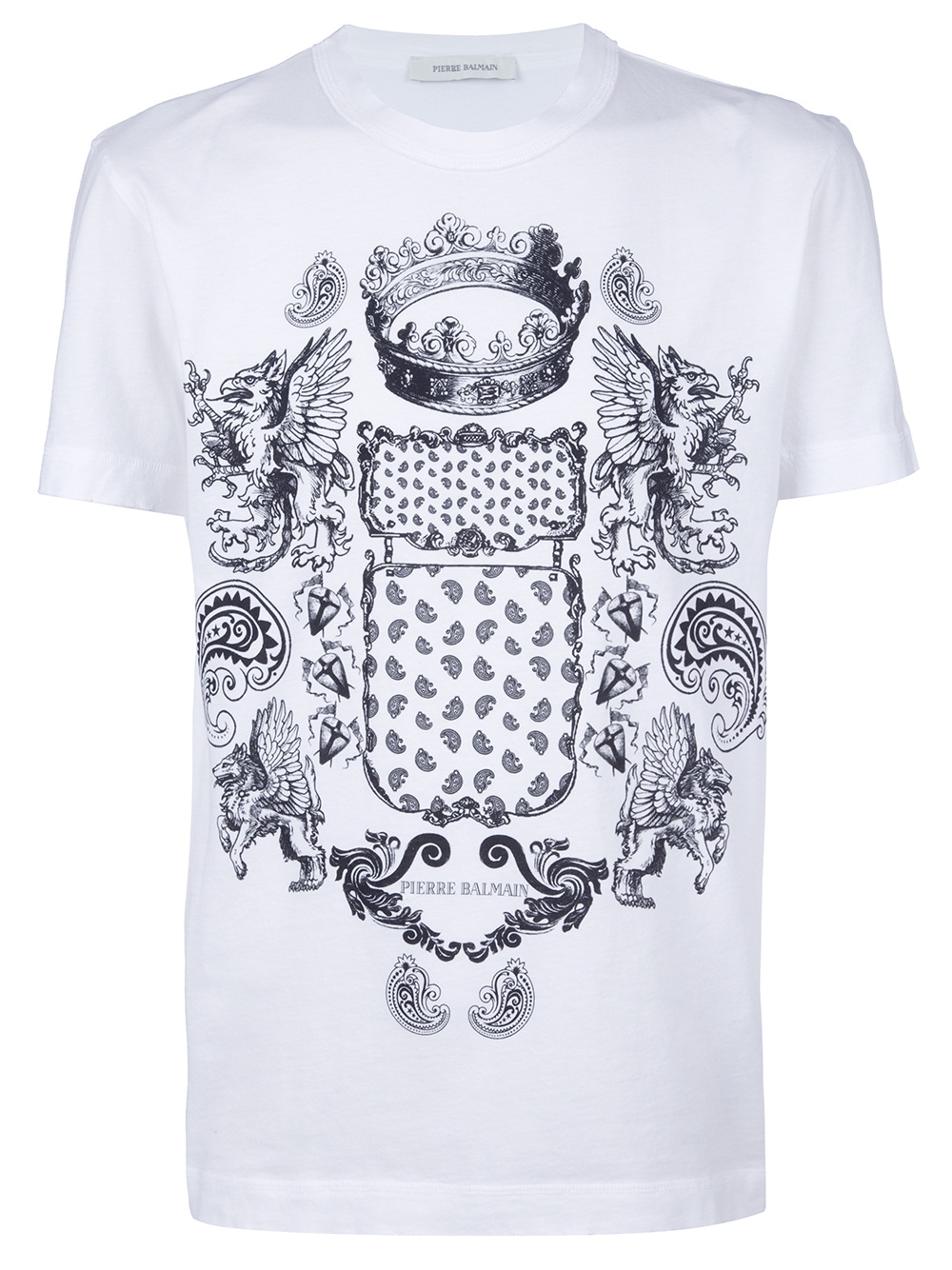 Balmain Printed T-shirt in White for Men | Lyst