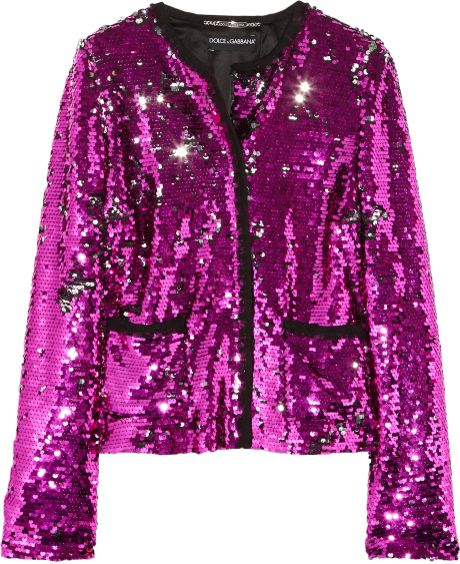 Dolce & Gabbana Sequined Jacket in Purple | Lyst