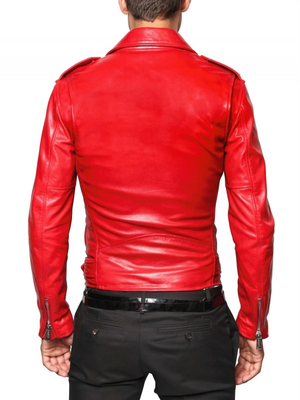 Dsquared² Biker Leather Jacket In Red For Men Lyst Gallery