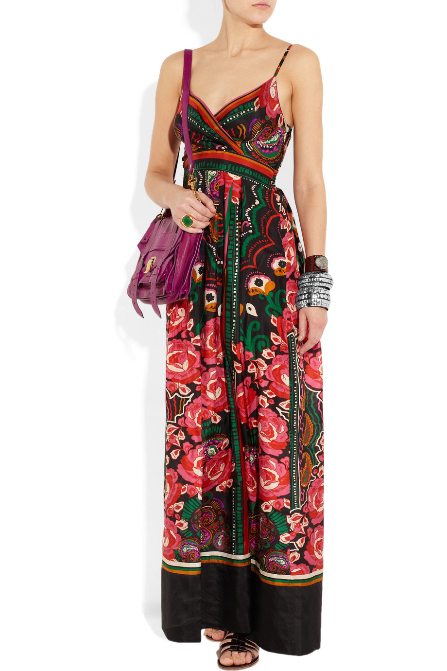 Lyst - Collette By Collette Dinnigan Buena Vista Floralprint Silk Maxi ...