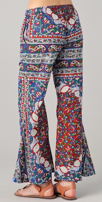 blue paisley pants