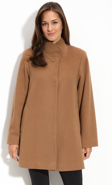 Fleurette Stand Collar Wool Coat in Brown (vicuna) | Lyst