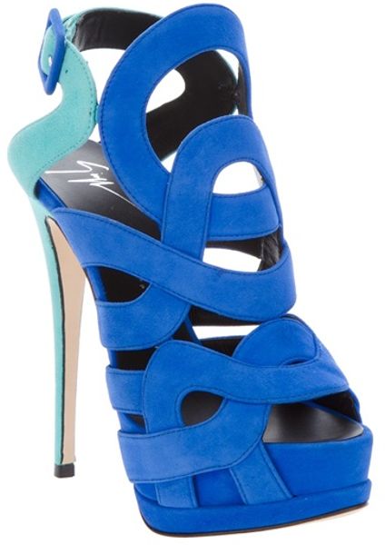 Giuseppe Zanotti Cutout Sandals in Blue (turquoise) | Lyst