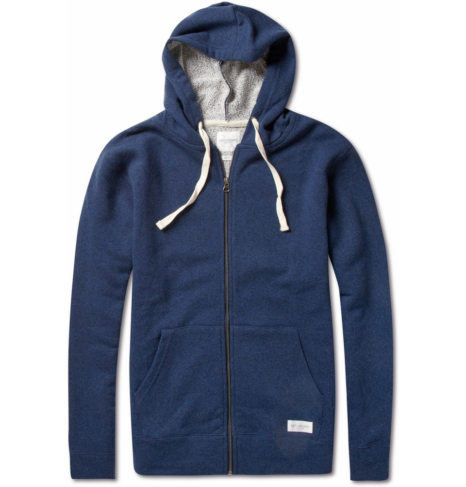 Saturdays Surf Nyc Cotton and Woolblend Jersey Hoodie in Blue for Men ...