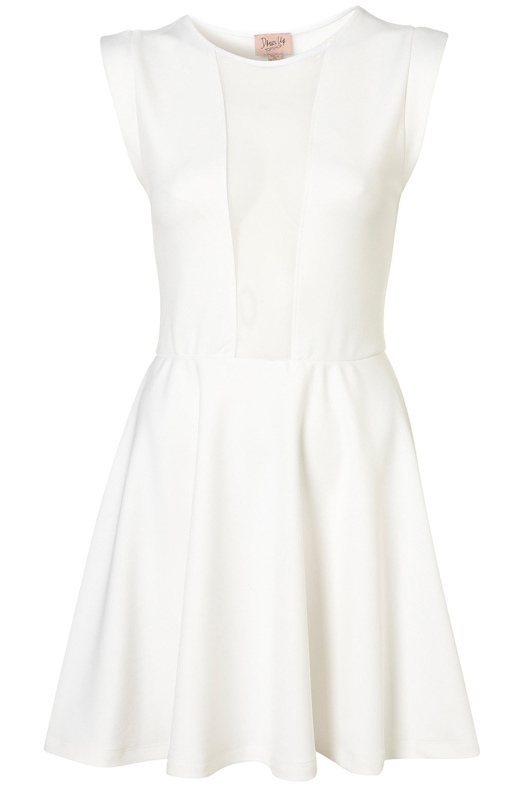 Topshop Mesh Insert Skater Dress By Dress Up in White | Lyst