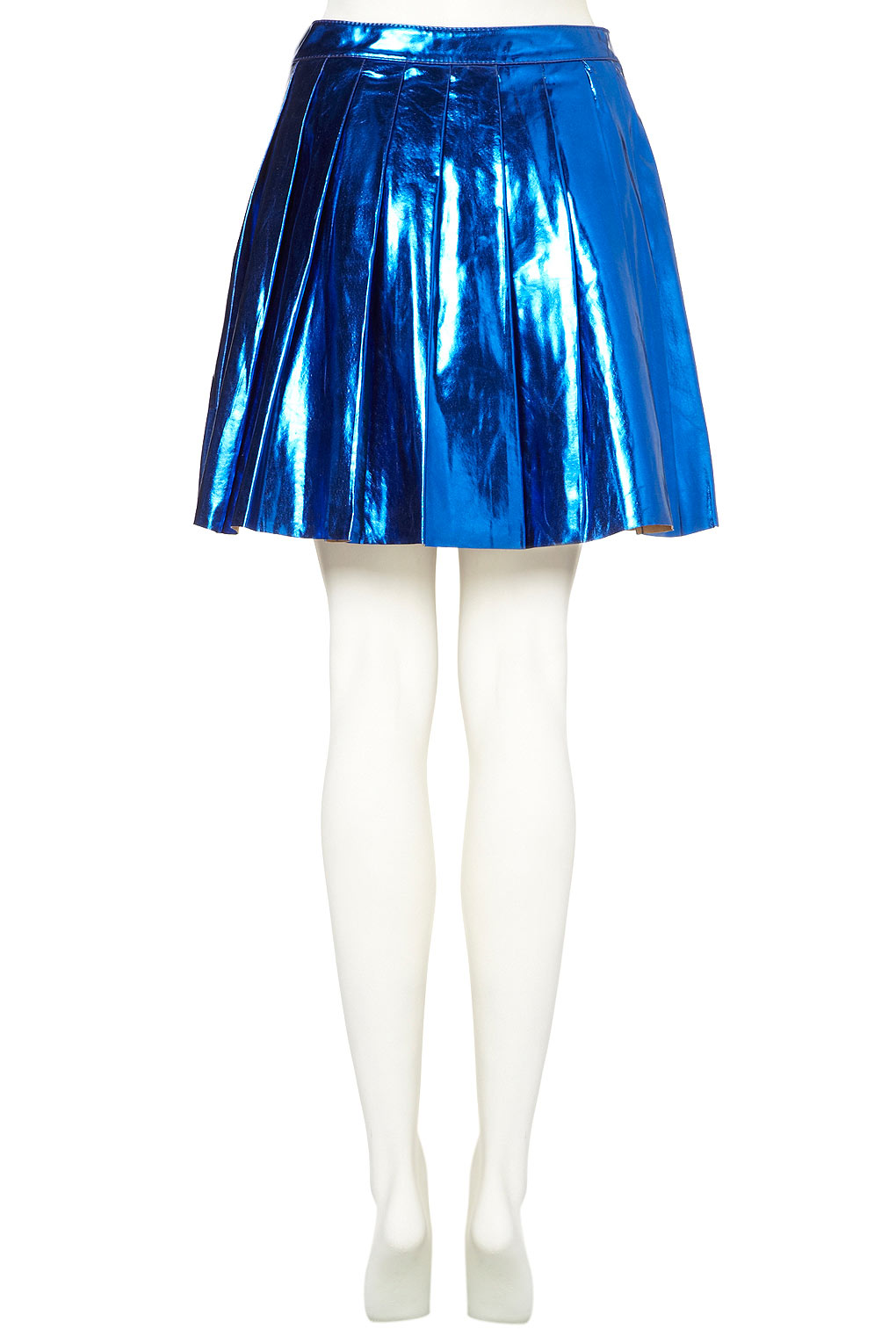 Lyst Metallic Pleated Skirt in Blue