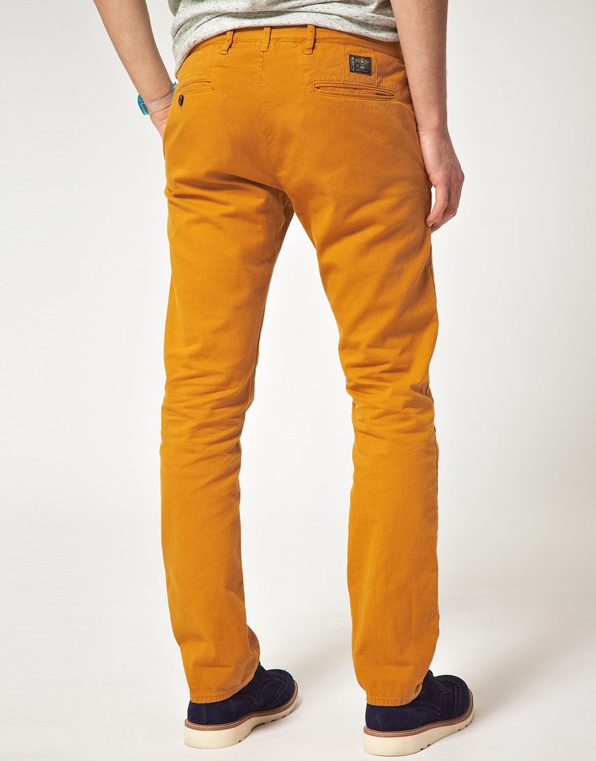 Lyst Paul Smith Jeans Slim Fit Denim Chino In Yellow For Men