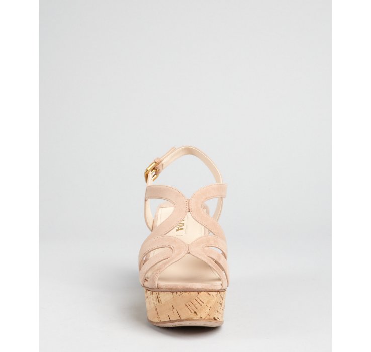 prada nude wedge