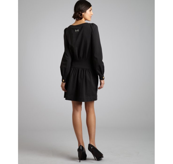 Lyst See By Chloé Black Cotton Pleated On Sweater Dress In Gallery
