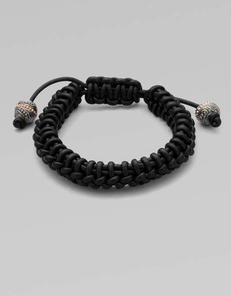 Stephen Webster Woven Leather Bracelet in Black for Men | Lyst