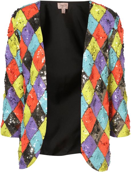 Topshop Harlequin Sequin Jacket By Dress Up in Multicolor (multi) | Lyst