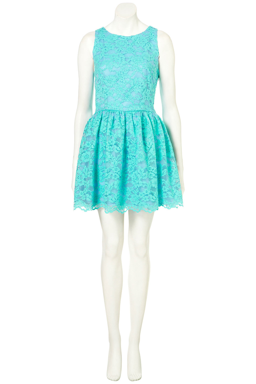 topshop green pleated dress