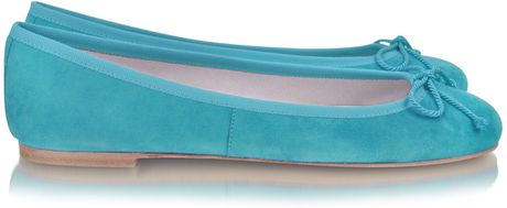 Pretty Ballerinas Turquoise Suede Ballerina Shoes in Blue (turquoise ...