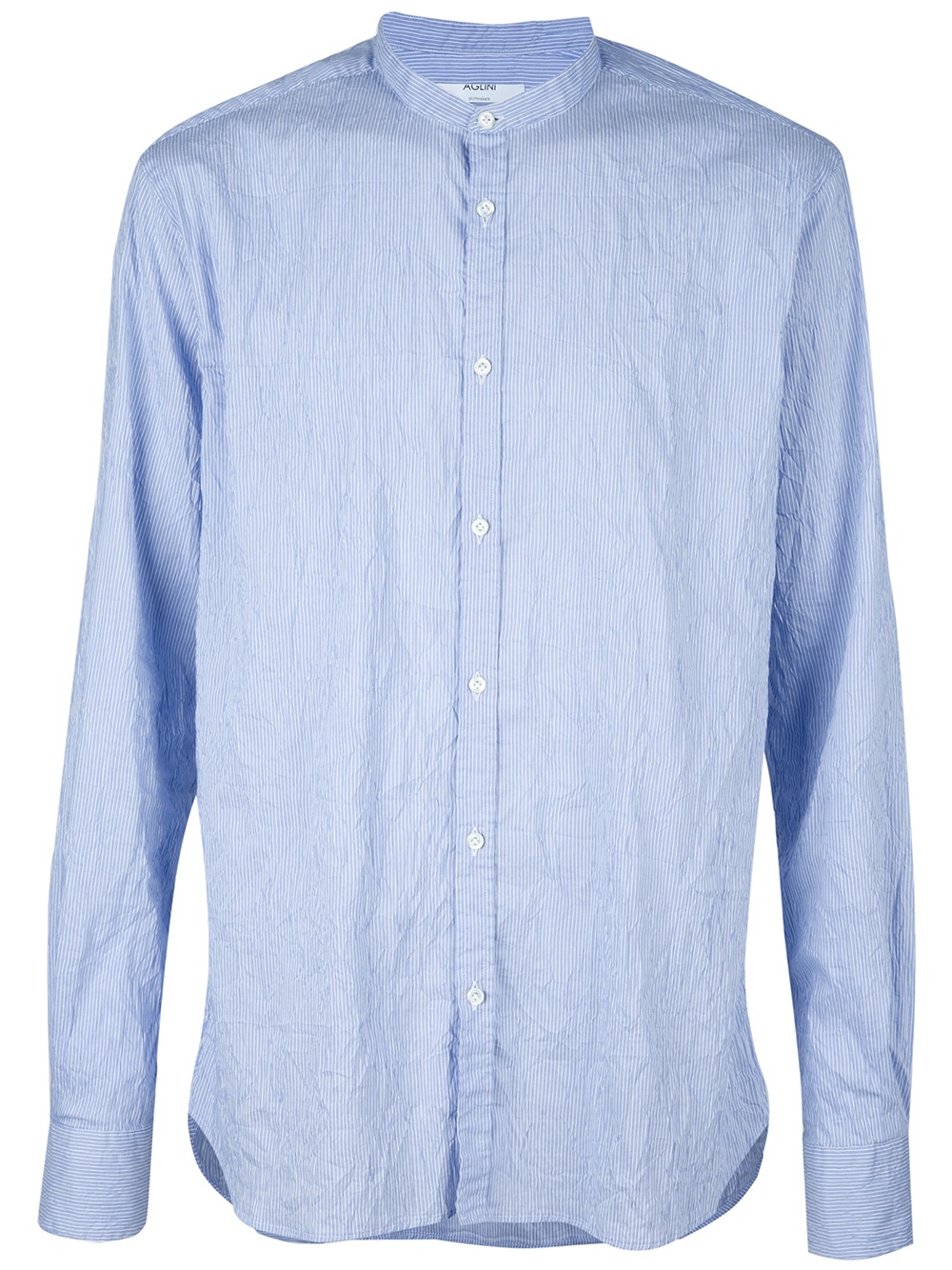 Aglini Mandarin Collar Shirt in Blue for Men | Lyst