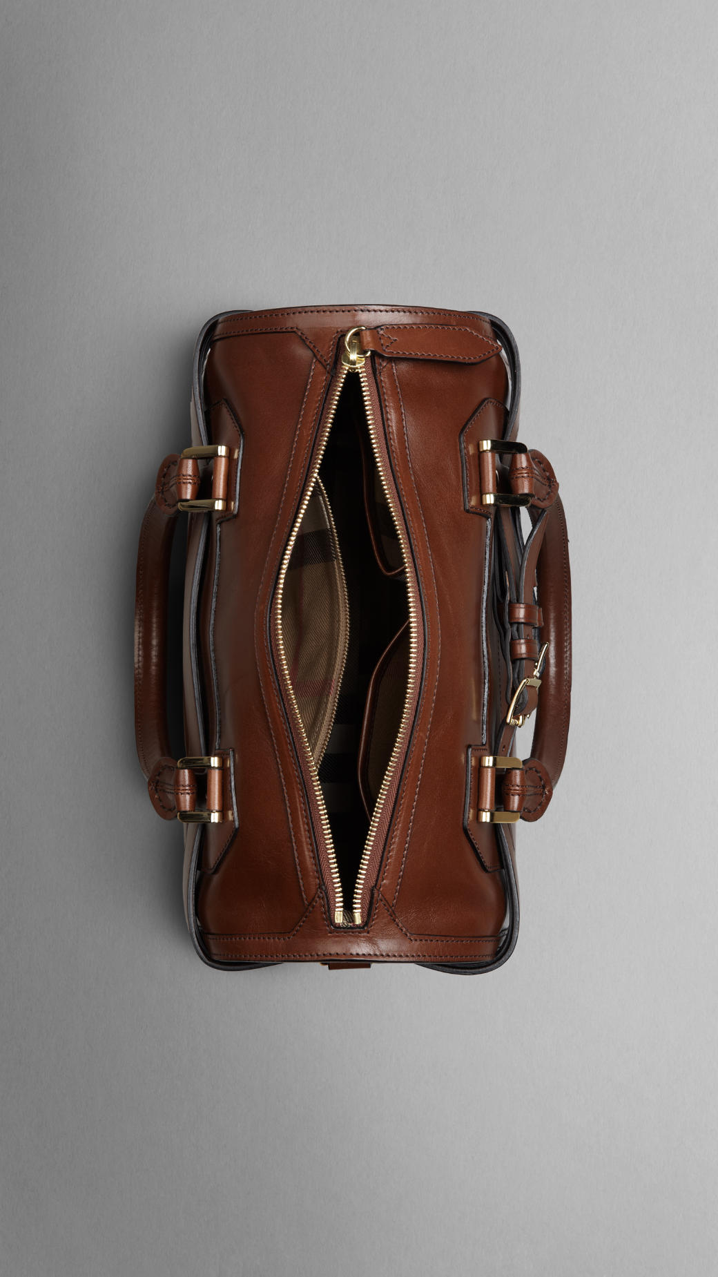 Lyst Burberry Medium Bridle Leather Bowling Bag in Brown