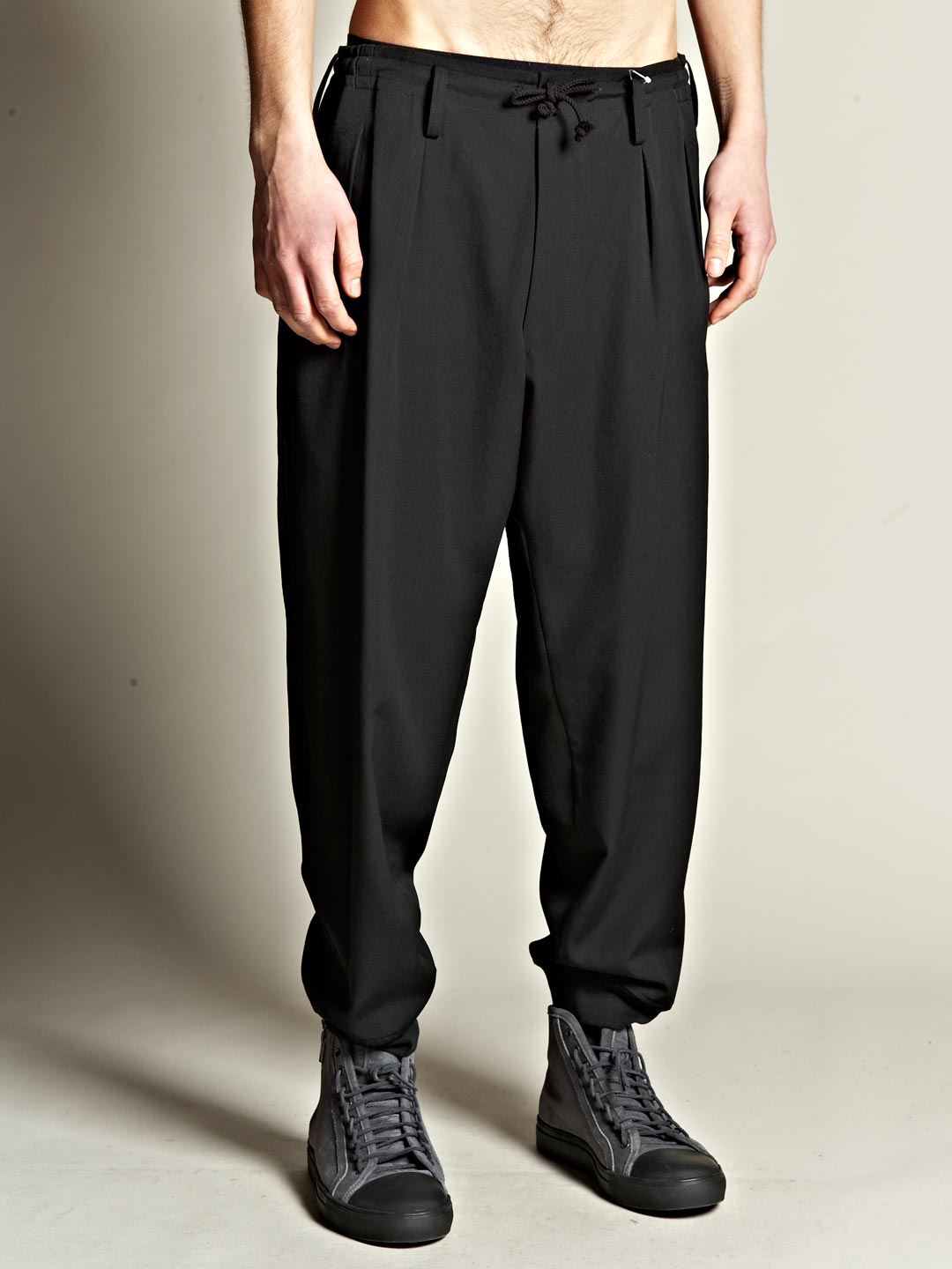 Yohji Yamamoto Pour Homme Mens Rib Fleecy Lining Pants in Black for Men ...