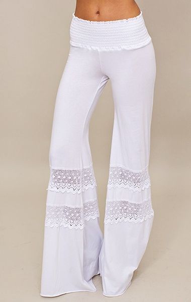 Nightcap Smocked Crochet Beach Pant in White | Lyst