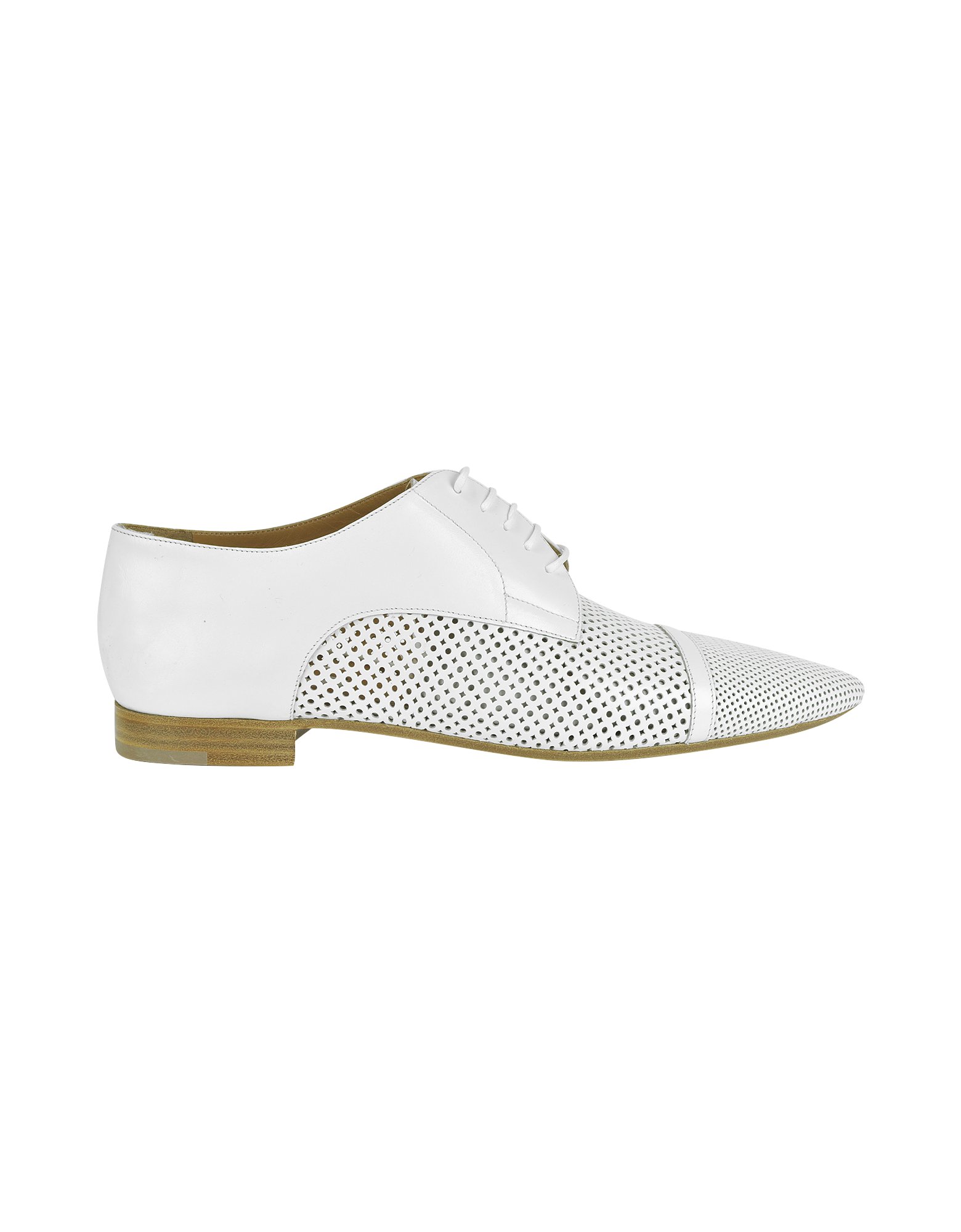 Lyst - Fratelli rossetti White Perforated Leather Derby in White