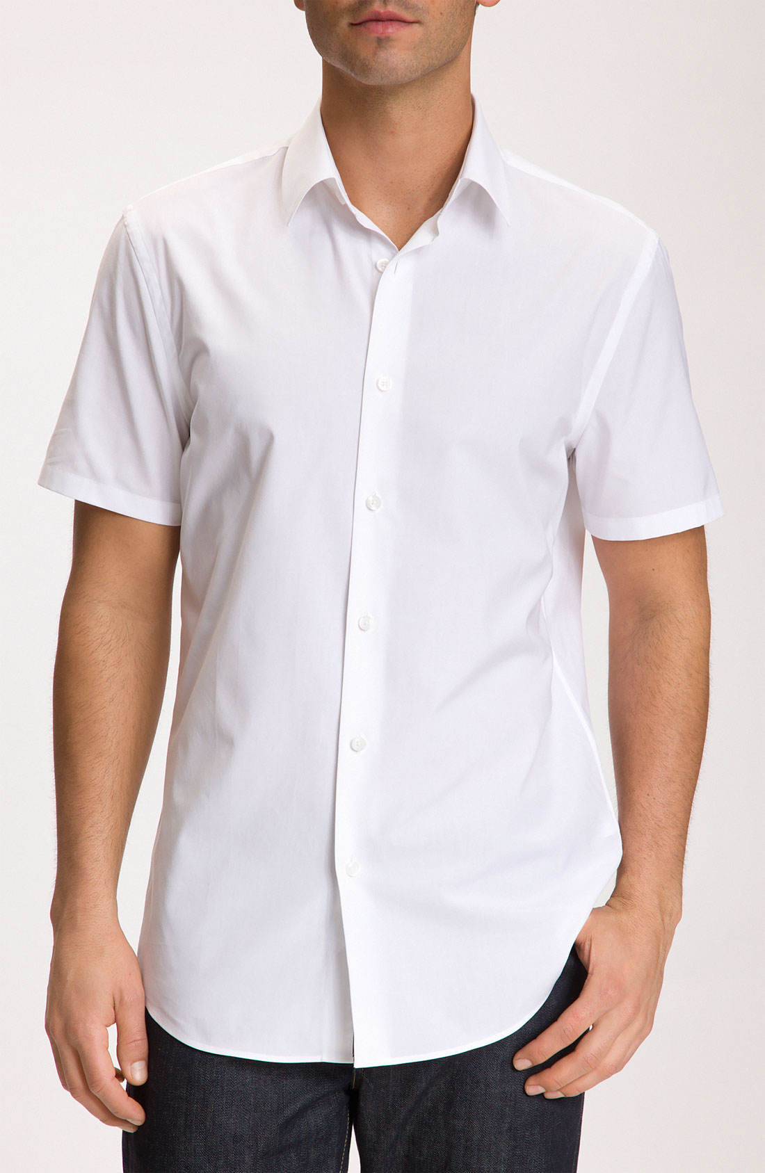 Calibrate Slim Fit Short Sleeve Sport Shirt in White for Men | Lyst