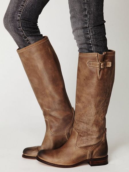 Free People Mercer Tall Boot in Brown (taupe distress) | Lyst