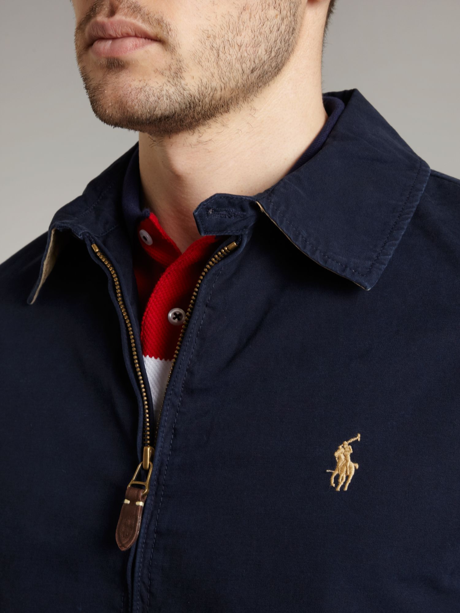 Polo ralph lauren Cotton Windbreaker Jacket in Blue for Men | Lyst