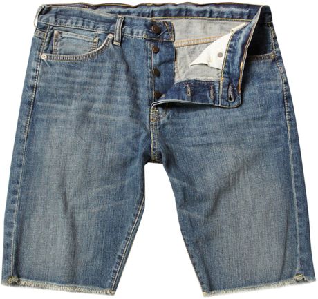 Denim & Supply Ralph Lauren Raw Edge Denim Shorts in Blue for Men (dark ...