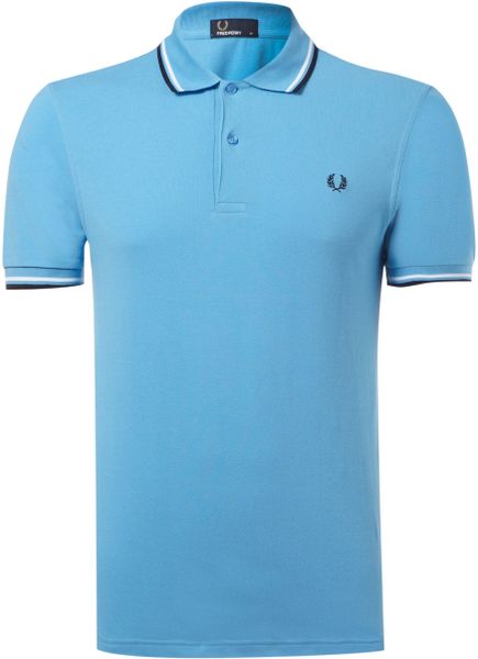 Fred Perry Twin Tipped Polo Shirt in Blue for Men (light blue) | Lyst