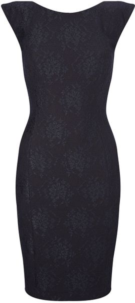 French Connection Luxury Lace Scoop Neck Dress in Black (blue) | Lyst