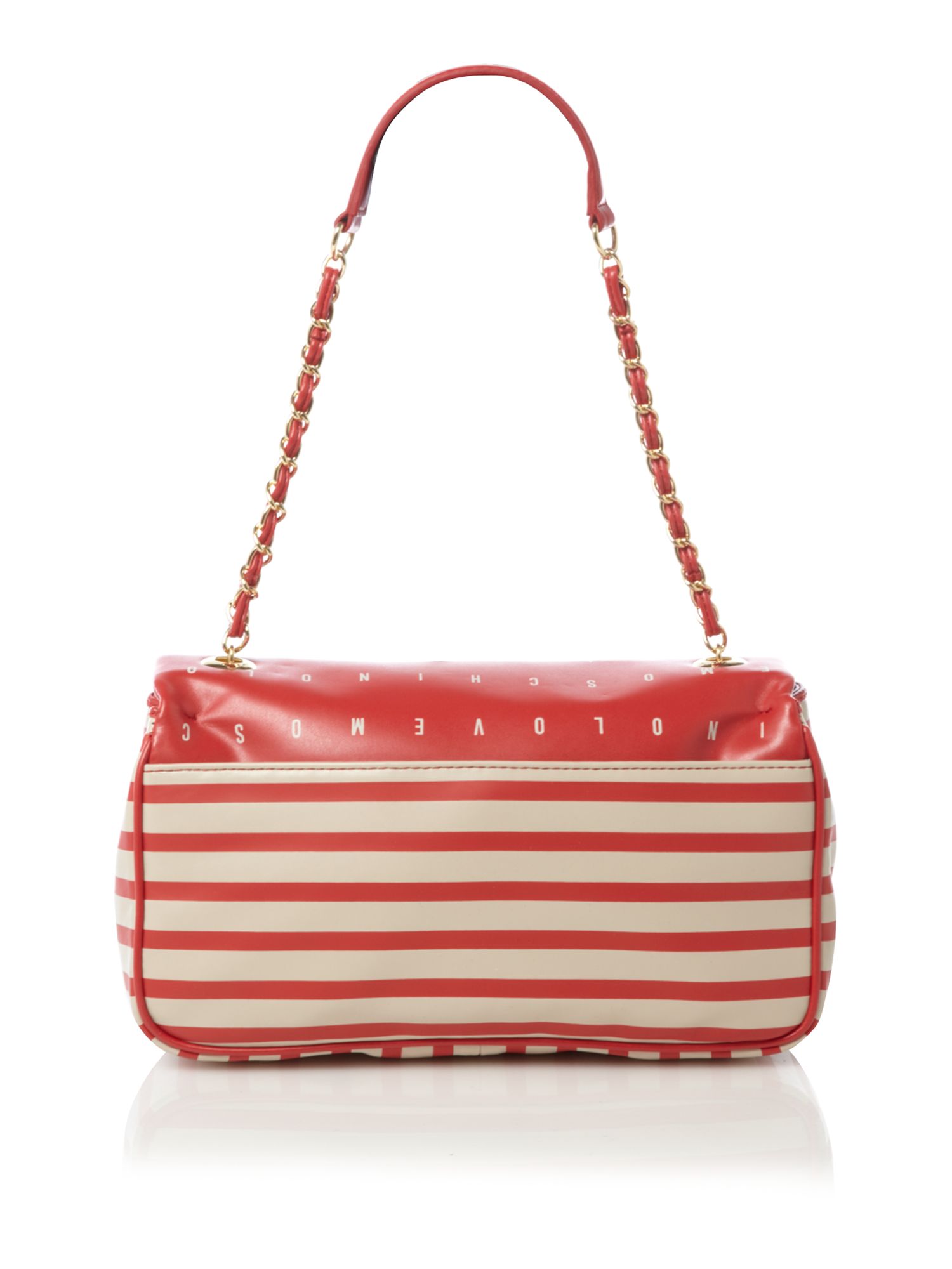 Love moschino Logo Stripe Shoulder Bag in Red | Lyst