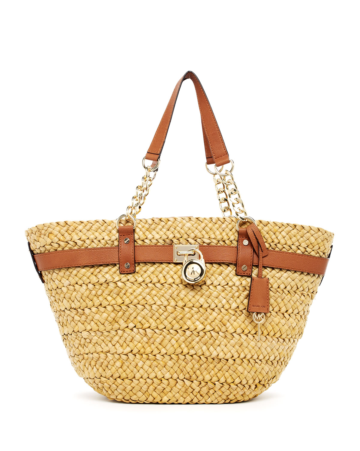 Lyst - Michael kors Hamilton Large Straw Tote Luggage in Natural
