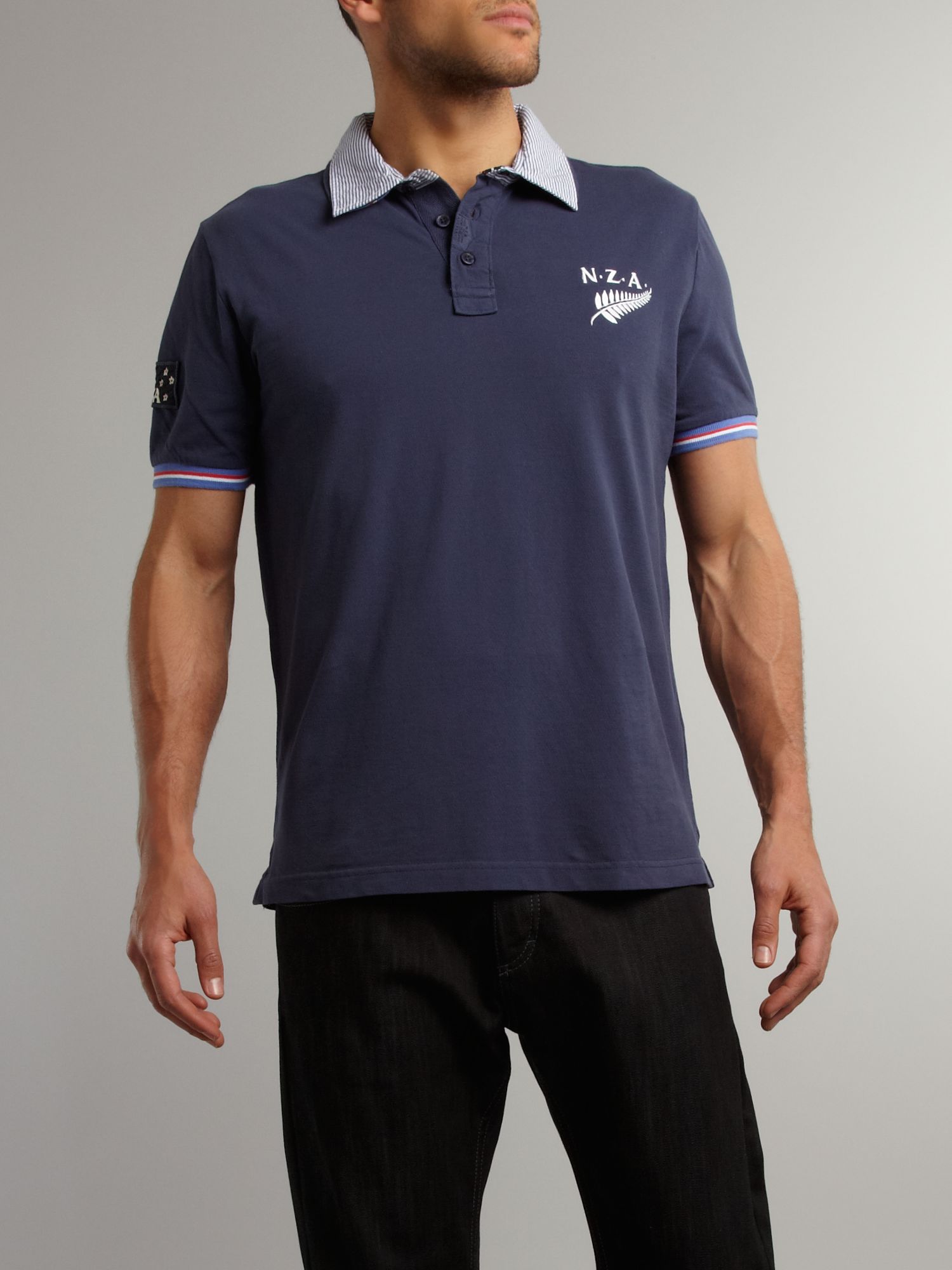 Nza Double Collar Polo Shirt In Blue For Men Lyst