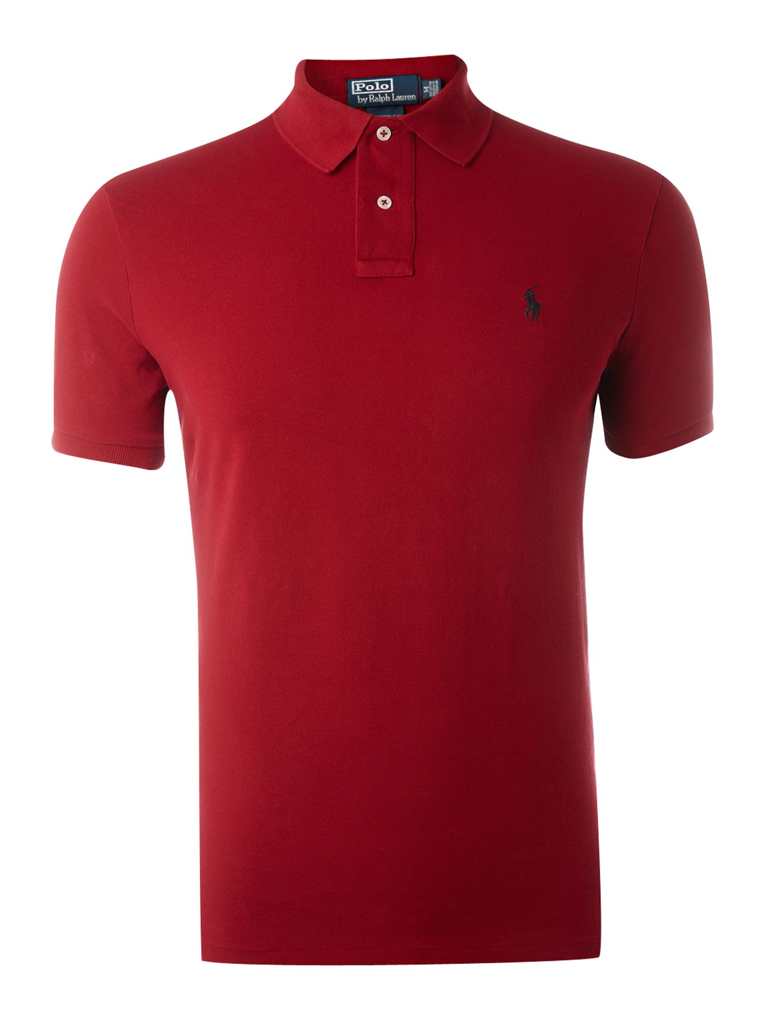 Polo Ralph Lauren Custom Fit Mesh Polo Shirt in Red for Men | Lyst