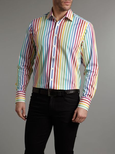 Simon Carter Long Sleeved Color Stripe Shirt in Multicolor for Men ...