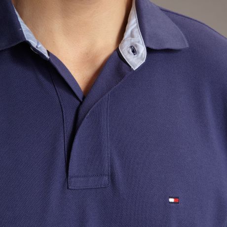 Tommy Hilfiger Knit Regular Fit Polo Shirt in Blue for Men (dark blue ...