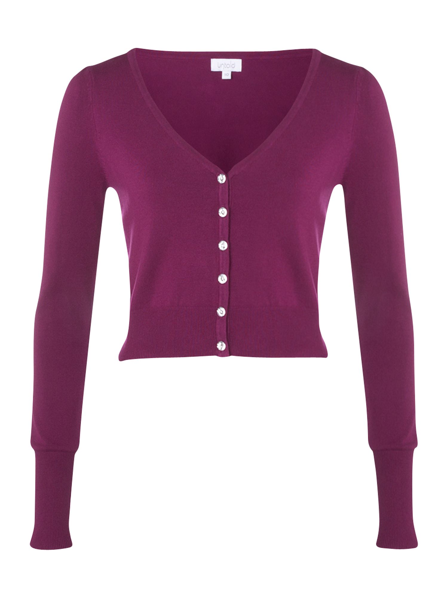 Untold Cardigan with Beaded Buttons in Purple (magenta) | Lyst