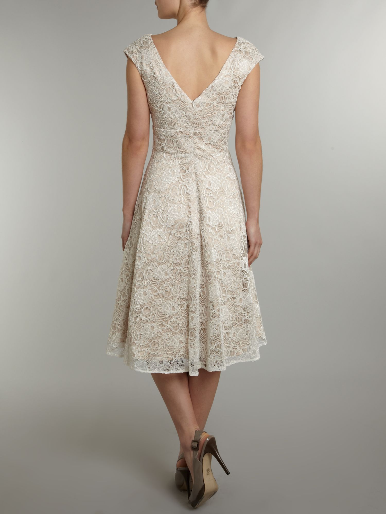 lace overlay evening gown
